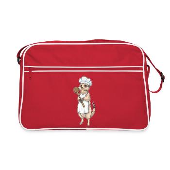 Cuisson à la cuillère de cuisine de suricates - Sac Retro - rouge/blanc - Devant