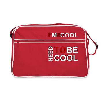 Ich bin so cool ich nicht cool sein müssen - Retro Tasche - Rot/Weiß - Vorne