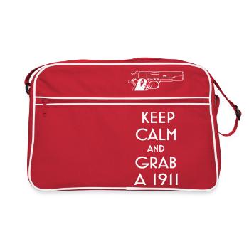 1911 fan t-shirt keep calm preppers shooters - Retro Bag - red/white - Front