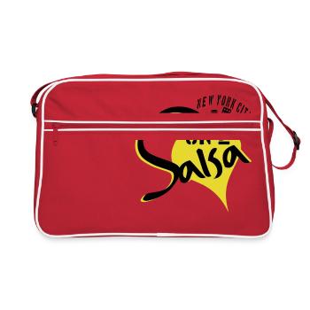 Salsa on 2 - New York City - Dance Shirts - Retro Tasche - Rot/Weiß - Vorne