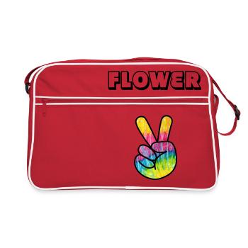 Flower Power - Retro Tasche - Rot/Weiß - Vorne