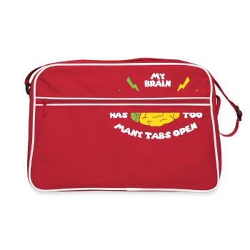 My brain has opened too many tabs - Retro Bag - red/white - Front