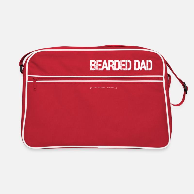 Bearded dads are cooler than regular dads - Retro Bag - red/white