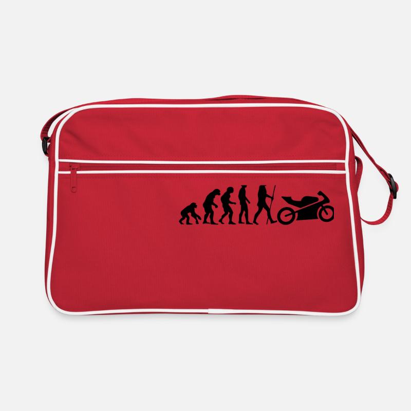L'évolution de l'humanité est la moto Sac Retro