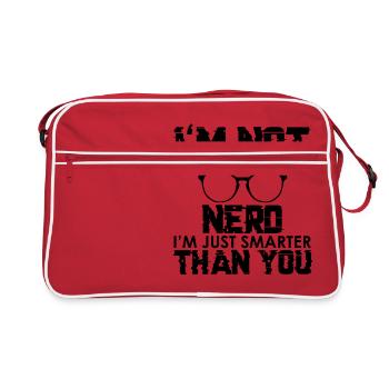 Je ne suis pas un geek, je suis plus intelligent que toi - Sac Retro - rouge/blanc - Devant