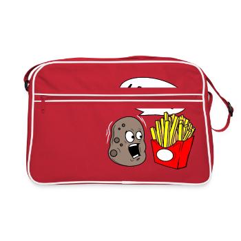 Star potato pommes frites wars father gift - Retro Bag - red/white - Front