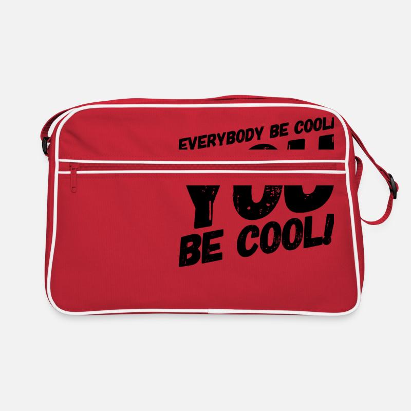 everybody be cool #1 Kult-Zitat - Retro Tasche - Rot/Weiß