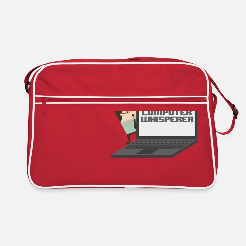 Computer Whisperer - Computer Nerd und Versteher. - Retro Tasche - Rot/Weiß