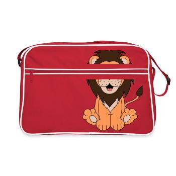 Löwe - Retro Tasche - Rot/Weiß - Vorne