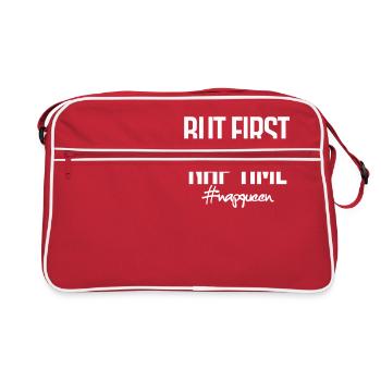 But First Nap Time Funny Sleepy Gift Napqueen - Sac Retro - rouge/blanc - Devant