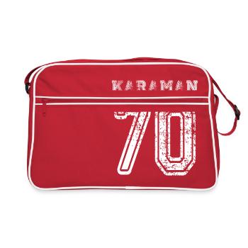70 Karaman Turkish License Plate as a gift - Retro Bag - red/white - Front