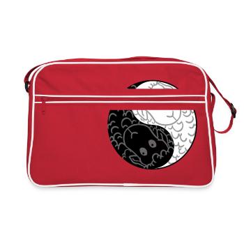 Yin Yang Sheep Chinese Tai Chi Symbol Cool Graphic - Retro Bag - red/white - Front