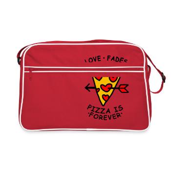 Love Fades Pizza is Forever - Retro Bag - red/white - Front