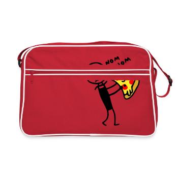 Pizza coupe mange de la pizza - Sac Retro - rouge/blanc - Devant