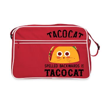 Tacocat spelled backwards is tacocat - Retro Bag - red/white - Front