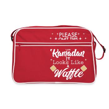 T-shirt Ramadan - On dirait une gaufre - Sac Retro - rouge/blanc - Devant