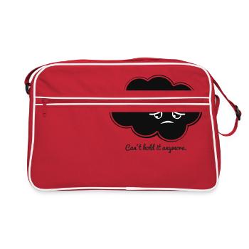Regenwolke Traurig Gefühl Geschenk Regen Spruch - Retro Tasche - Rot/Weiß - Vorne