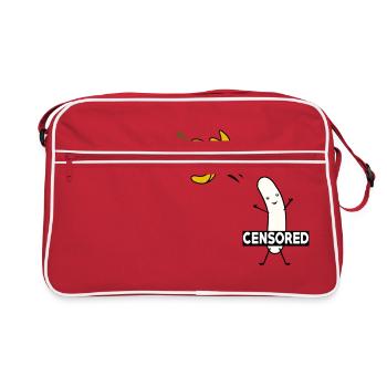 STRIPTEASE BANANA LUSTIGE COMIC - Retro Tasche - Rot/Weiß - Vorne