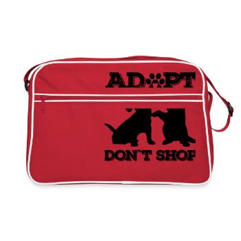Adopt don't shop - Retro Tasche - Rot/Weiß - Vorne