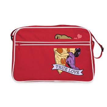 Pizza. True Love - Retro Tasche - Rot/Weiß - Vorne