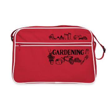 I'd Rather Be Gardening - Retro Tasche - Rot/Weiß - Vorne