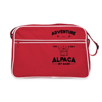 Cadeau de chemise de vacances d'alpaga d'aventure douce voyage - Sac Retro - rouge/blanc - Devant