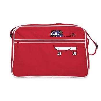 American Flag Pug - Retro Bag - red/white - Front