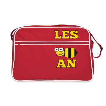 Lesbian Lesbeean Les Bee an Gay Pride - Retro Tasche - Rot/Weiß - Vorne
