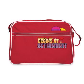 Life Begins At Retirement - Retro Bag - red/white - Front