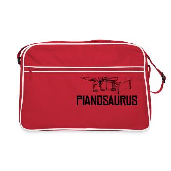 Pianosaurus T-Rex Dino Dinosaur Piano drôle - Sac Retro - rouge/blanc - Devant