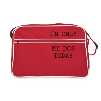 I´m only talking to my Dog today Hund Geschenk - Retro Tasche - Rot/Weiß - Vorne
