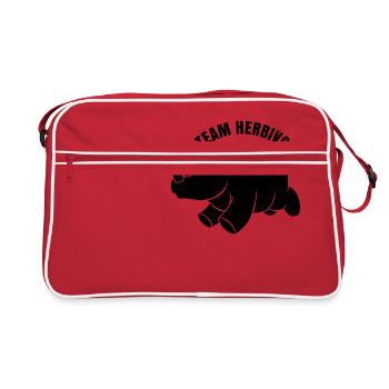 Équipe Herbivore, rhinocéros, cadeau - Sac Retro - rouge/blanc - Devant