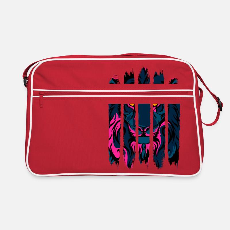 Löwe - Retro Tasche - Rot/Weiß