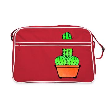 Cactus provocateur et Aloe - Sac Retro - rouge/blanc - Devant