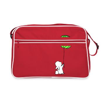 Cute Bunny And Balloon Cactus - Retro Bag - red/white - Front