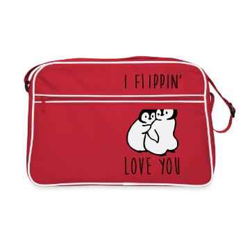 Je t'aime Flippin - Pingouin - Sac Retro - rouge/blanc - Devant