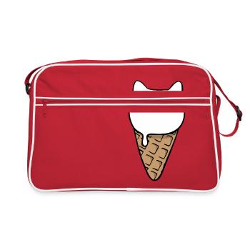 Cute Cat Ice Cream - Retro Bag - red/white - Front