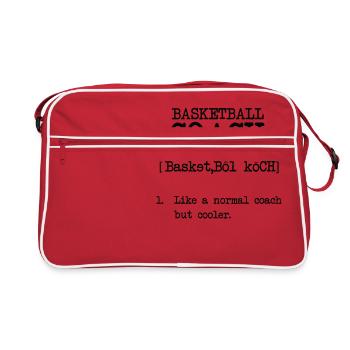 Awesome BASKETBALL COACH T-Shirt - Retro Bag - red/white - Front