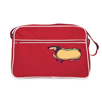 WENNIE DUSCHUND - Hot Dog - Chien - Chignon - Sac Retro - rouge/blanc - Devant