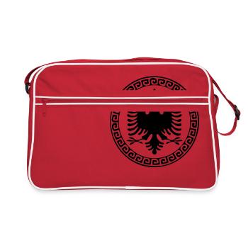SHQIPONJA - Albanischer Adler - Retro Tasche - Rot/Weiß - Vorne