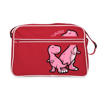 Mamasaurus - Graphique drôle de dinosaure - Sac Retro - rouge/blanc - Devant