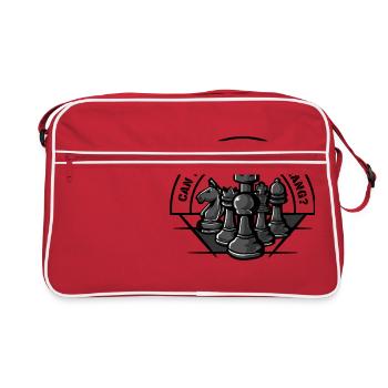 Kannst du meine Bande erobern? Sport Geschenk - Retro Tasche - Rot/Weiß - Vorne
