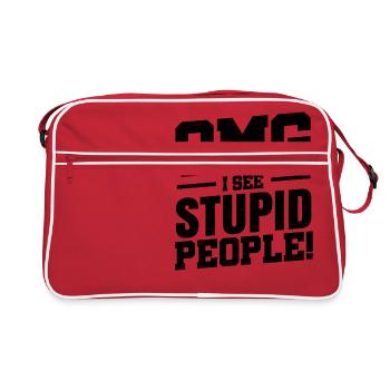 OMG I See Stupid People! - Retro Tasche - Rot/Weiß - Vorne