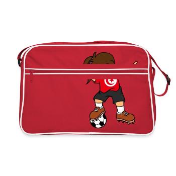 Tunisie Football Ball Dabbing Girl Football tunisien - Sac Retro - rouge/blanc - Devant