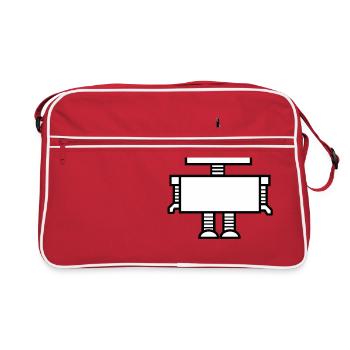 Robo Buddy - Retro Tasche - Rot/Weiß - Vorne