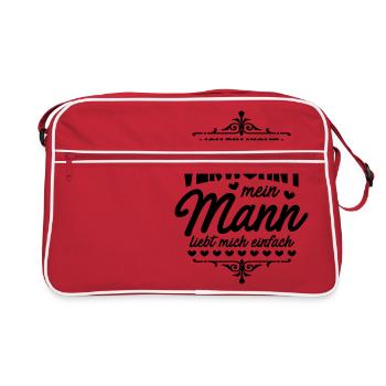 Gâté? Mon mari m'aime! - Cadeau - Sac Retro - rouge/blanc - Devant