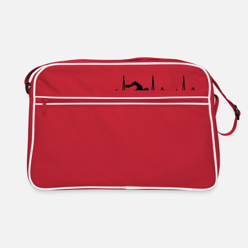Herzschlag Schwimmen Retro Tasche
