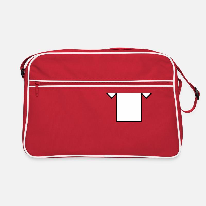 T-Shirt - Retro Tasche - Rot/Weiß