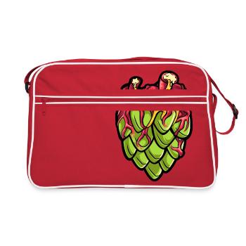 Hops Craft Beer Heart Brewer Hobby Brewer - Retro Bag - red/white - Front
