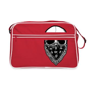 Skull with cloth - Retro Bag - red/white - Front